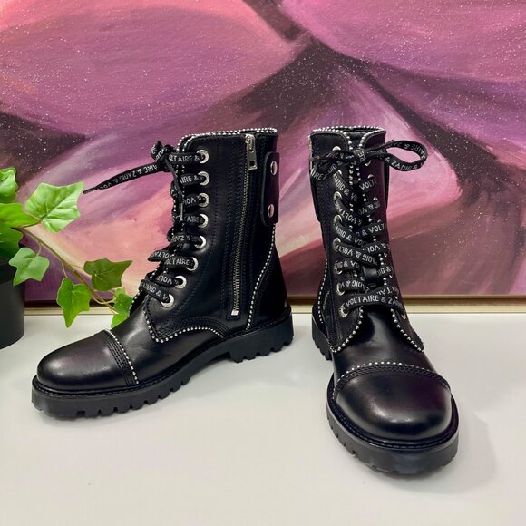 ZADIG & VOLTAIRE Joe Ankle Boots Leather in Black Size 37 / US 6 - Picture 7 of 16